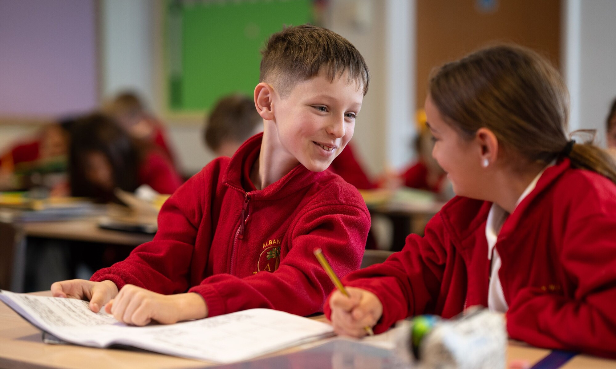 Alban Wood Infant pupils enjoying a lesson together