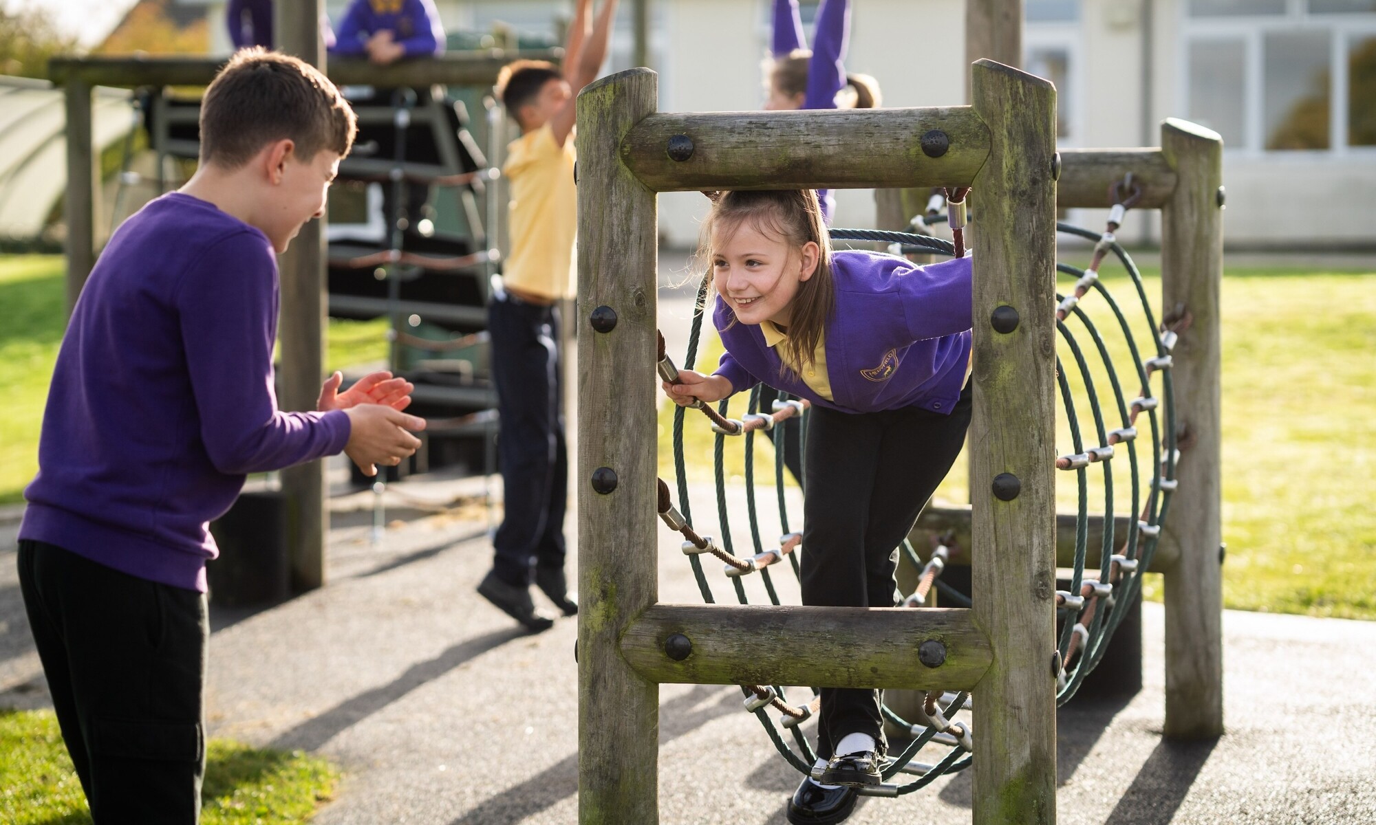 Meryfield Community Primary School Students Playing Outside