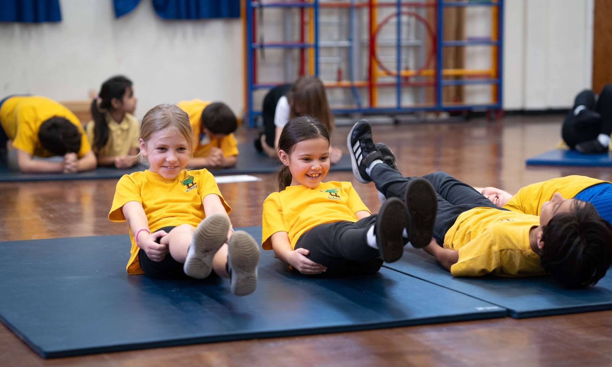 Warren Dell Primary School pupils in a PE lesson