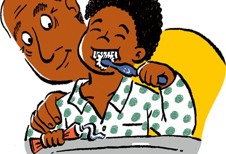 Starting Reception brushing teeth