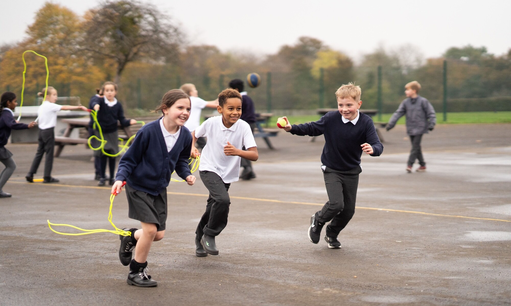 Students running during play time