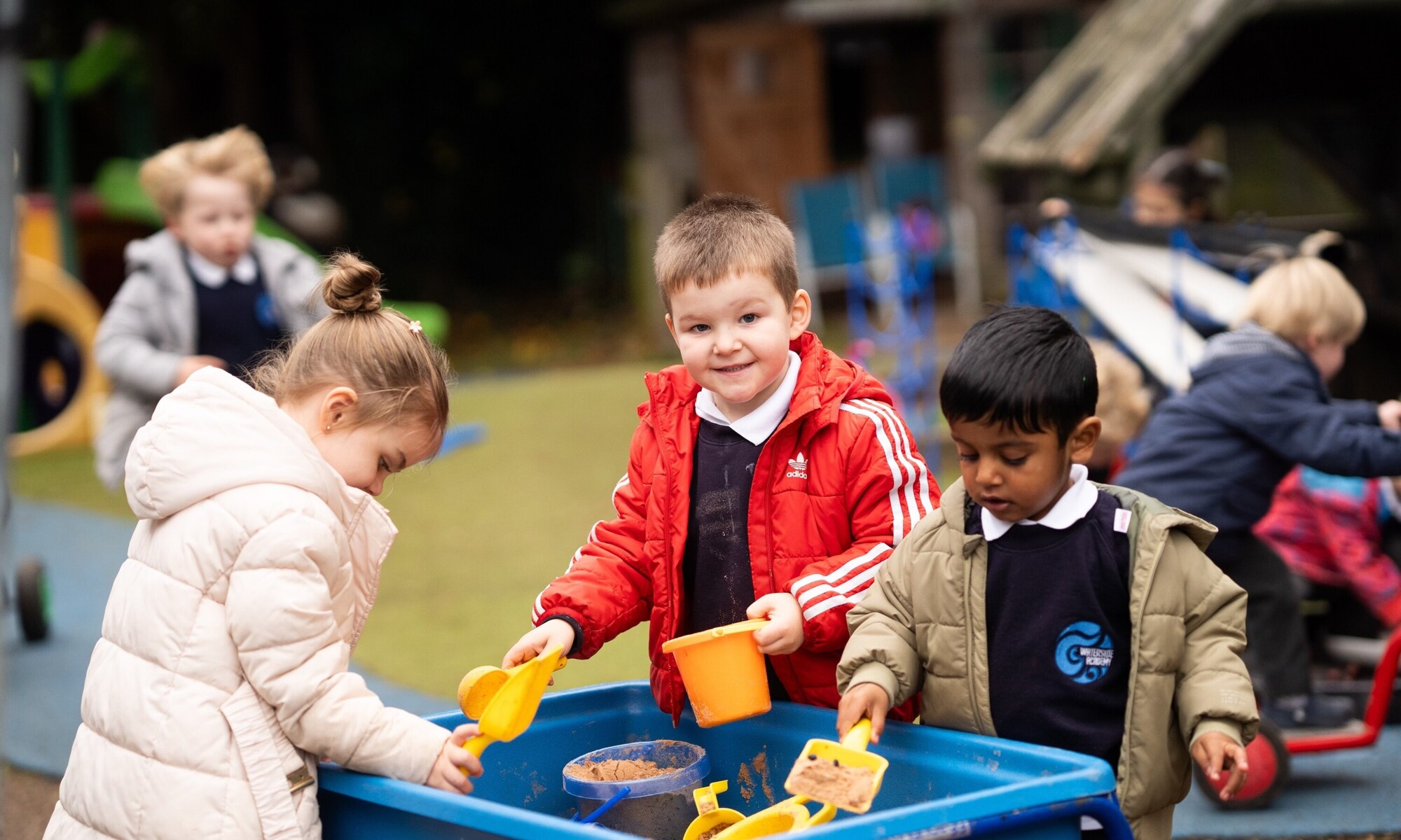 Students sharing and having fun together