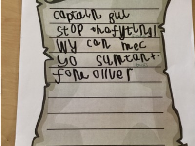 Reception writing example