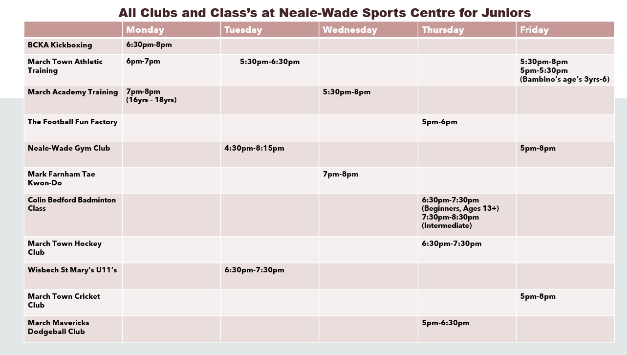 Clubs and classes juniors