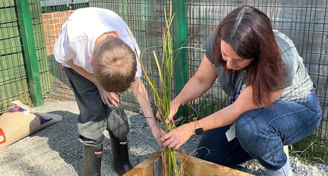 Local business supports new pond project at Highfield Ely Image