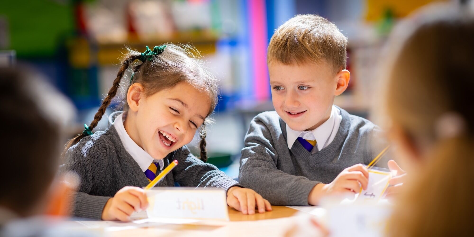 Belmont Castle Academy pupils working together in a lesson