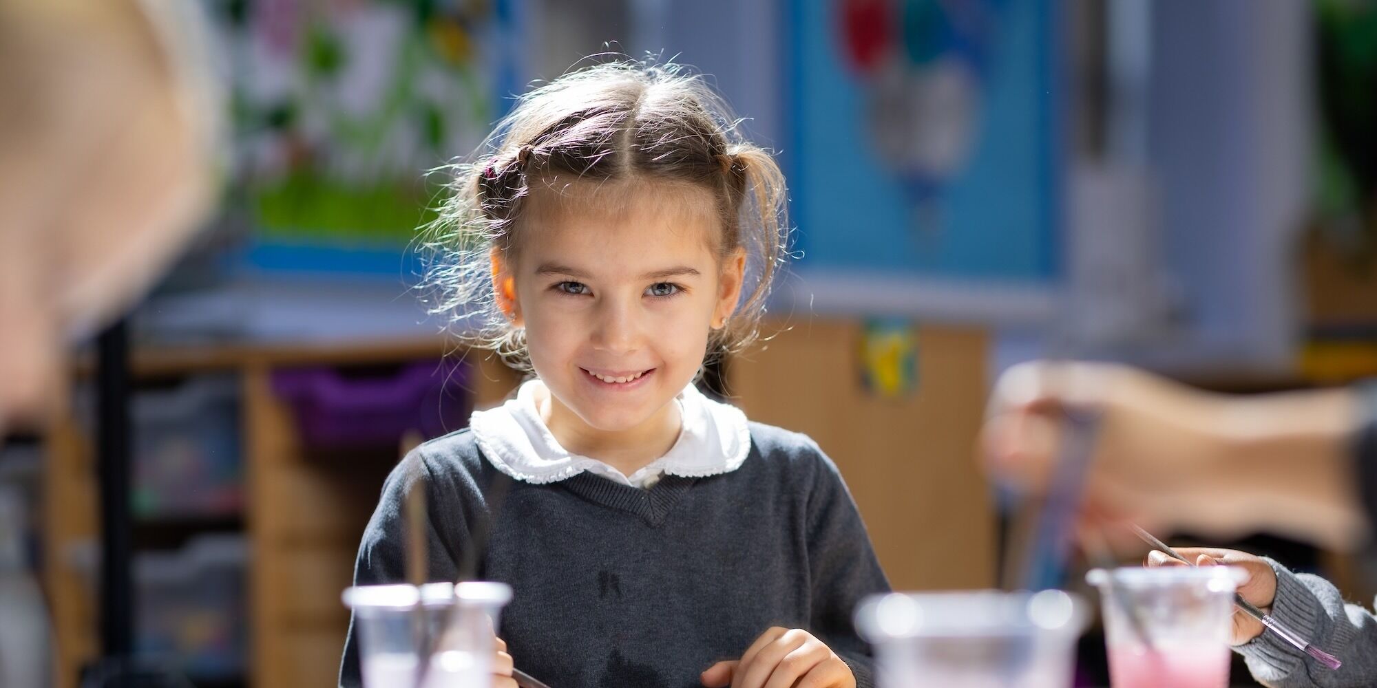 Belmont Castle Academy pupils in an art lesson
