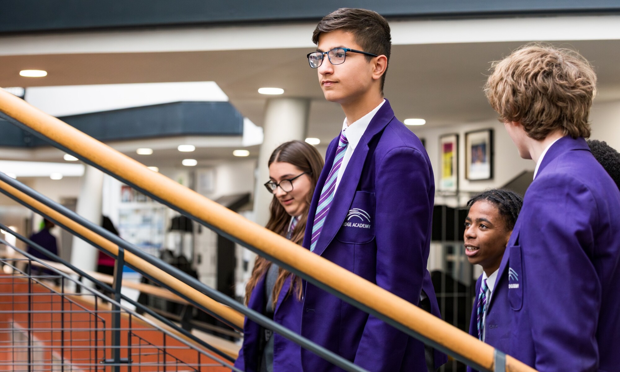 The Bridge Academy pupils in the corridor