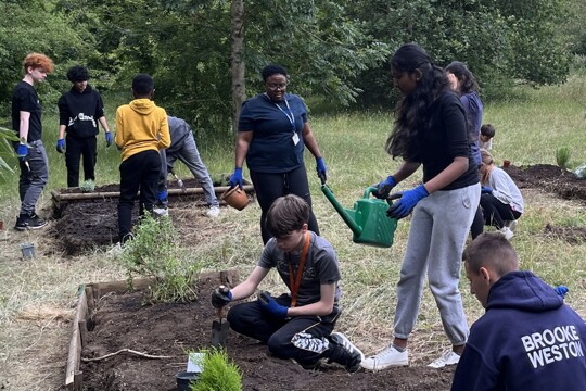 Enrichment: Students work hard to create their own vegetable patch