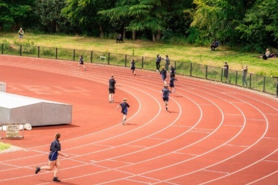 Students running on sports day