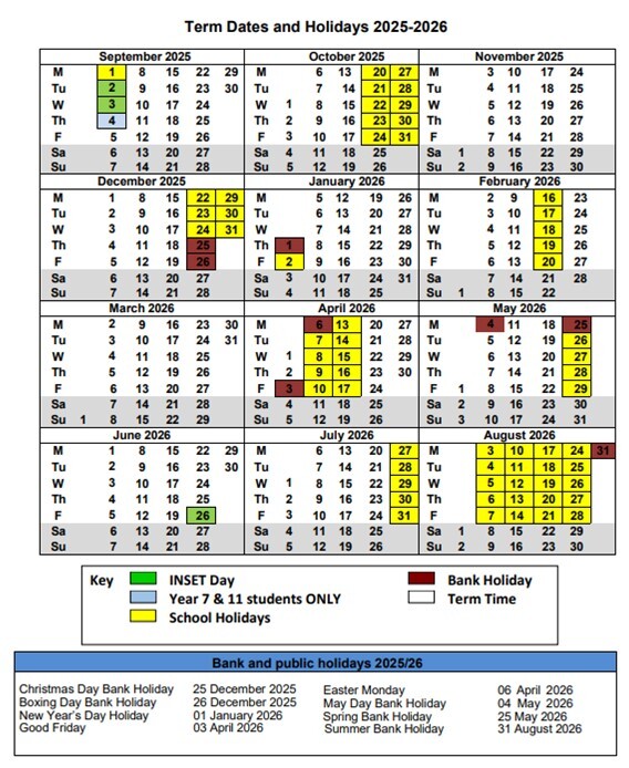 Term Dates 2025 26