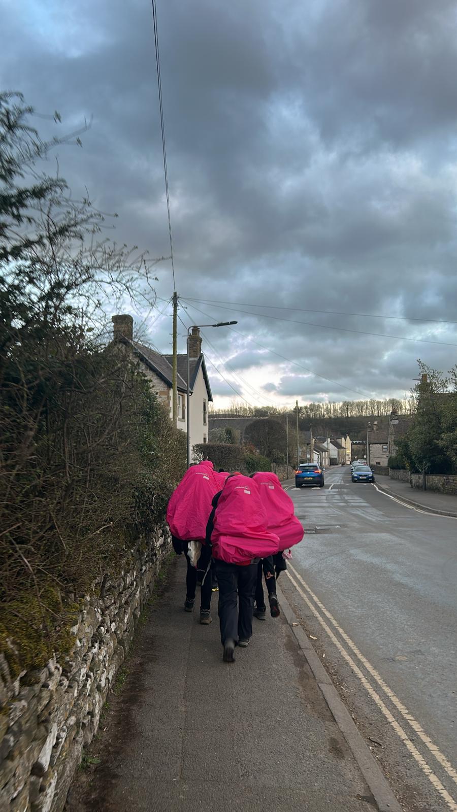 Corby Technical School - DofE students walking along the path