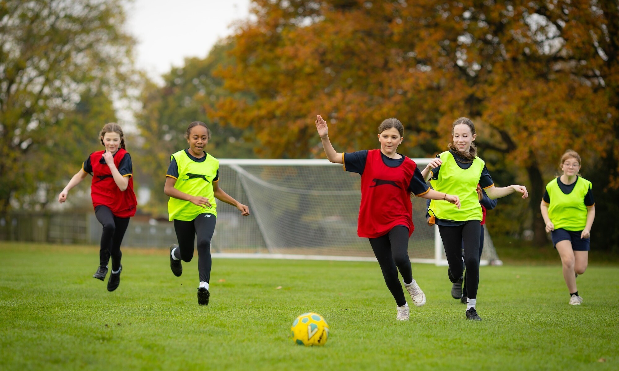 Cove school students playing football