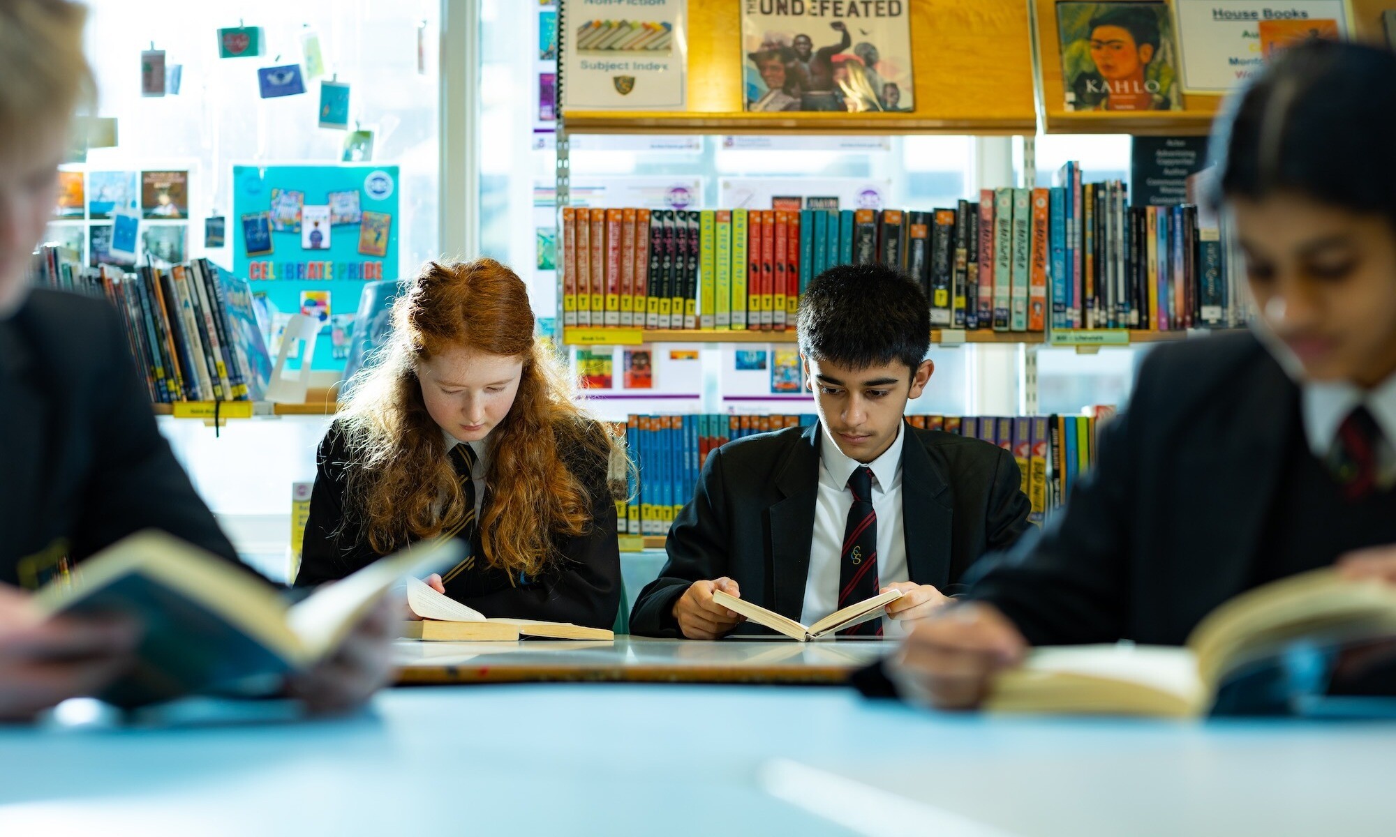 Cove school students at desk