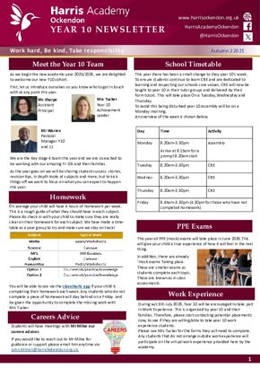 Yr 10 Newsletter Autumn Term 2, 2025