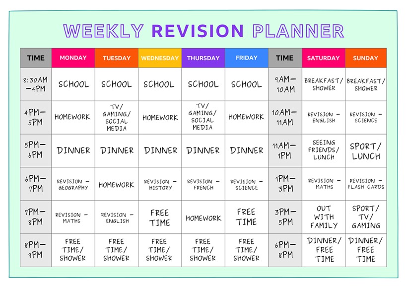 REVISION TIMETABLE
