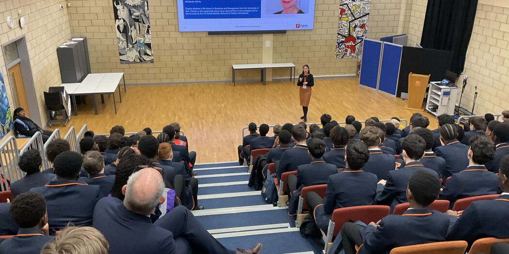 Charlie Wilson from Fidelity meets Year 9