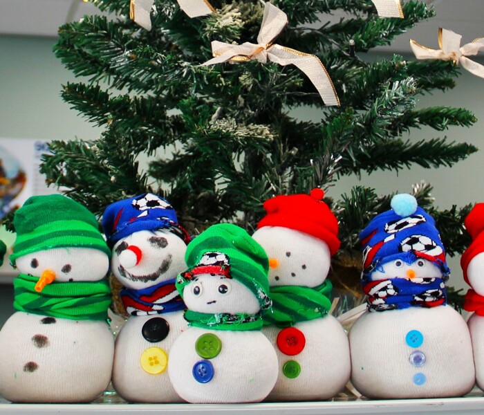 A Snowman Family Comes to Life in the Library Image