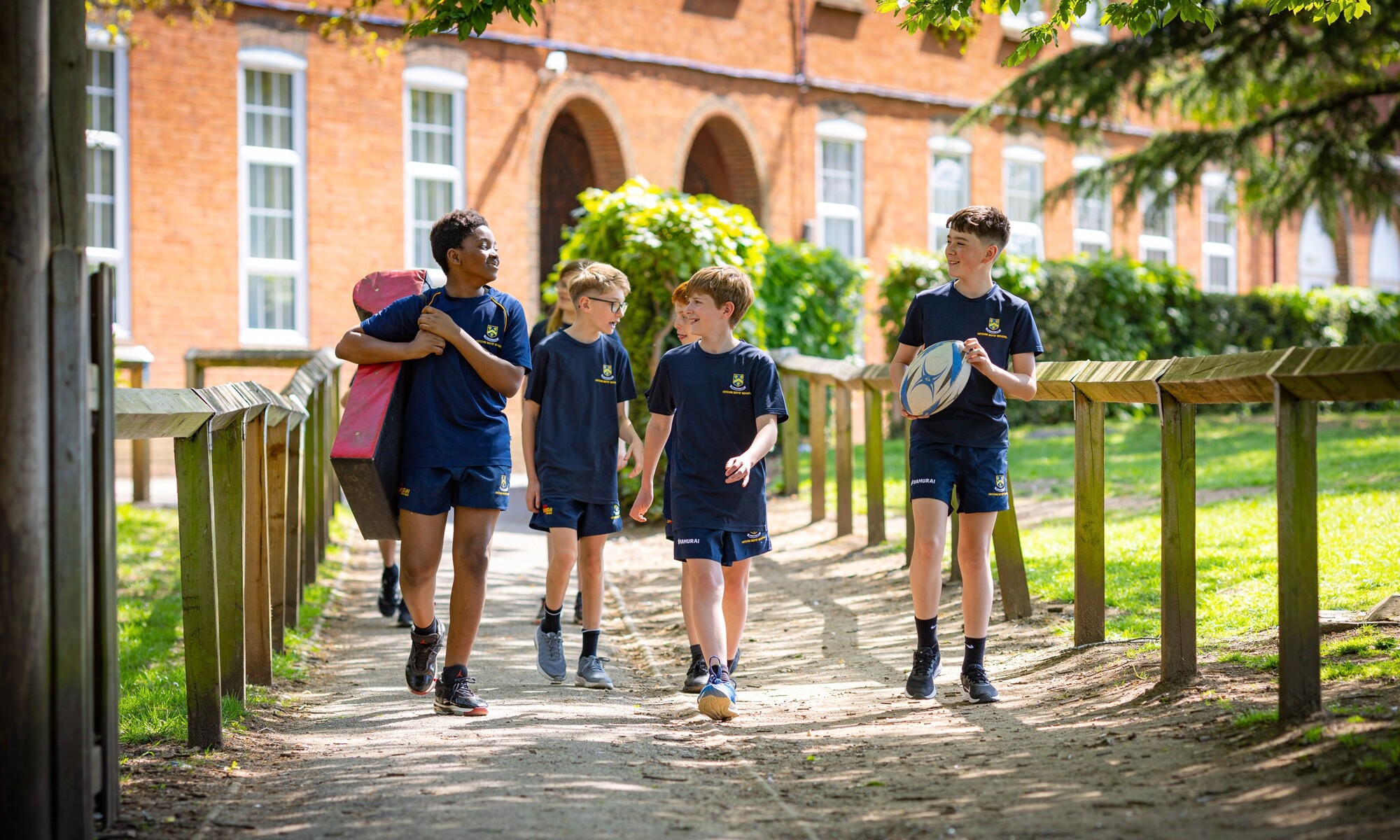 Hitchin Boys' School pupils in a PE lesson