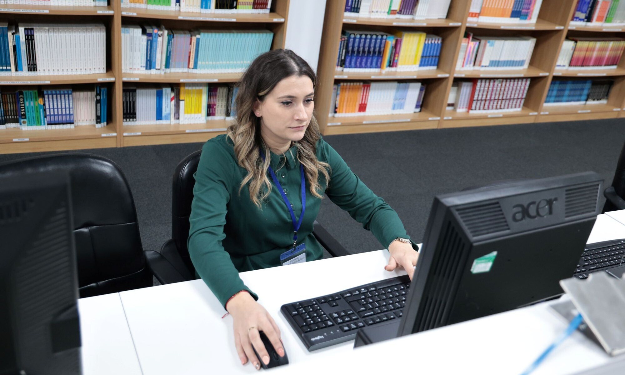 Student in Library