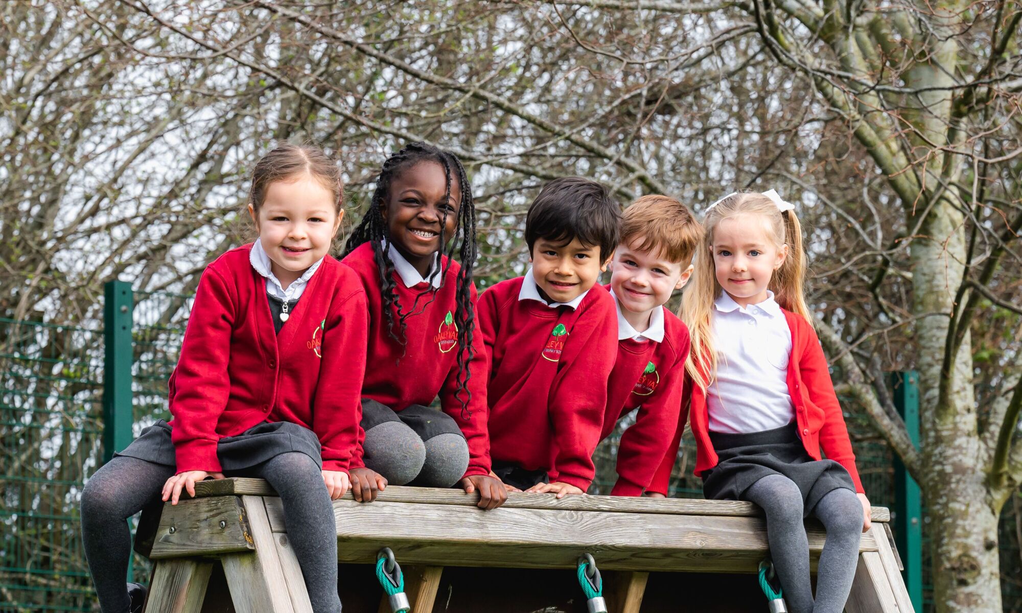 Students on climbing frame