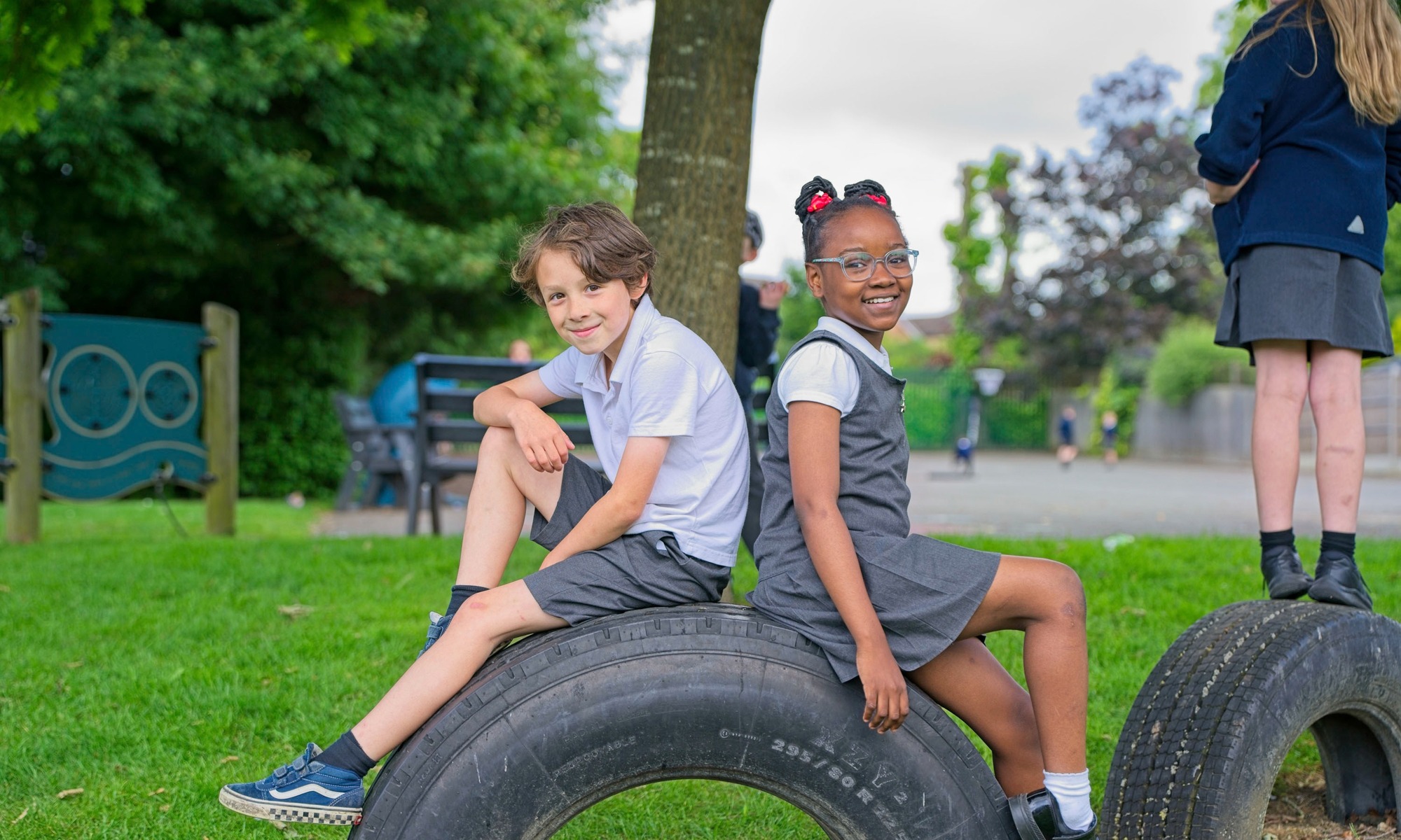 St Mary's Catholic Primary pupils playing outside