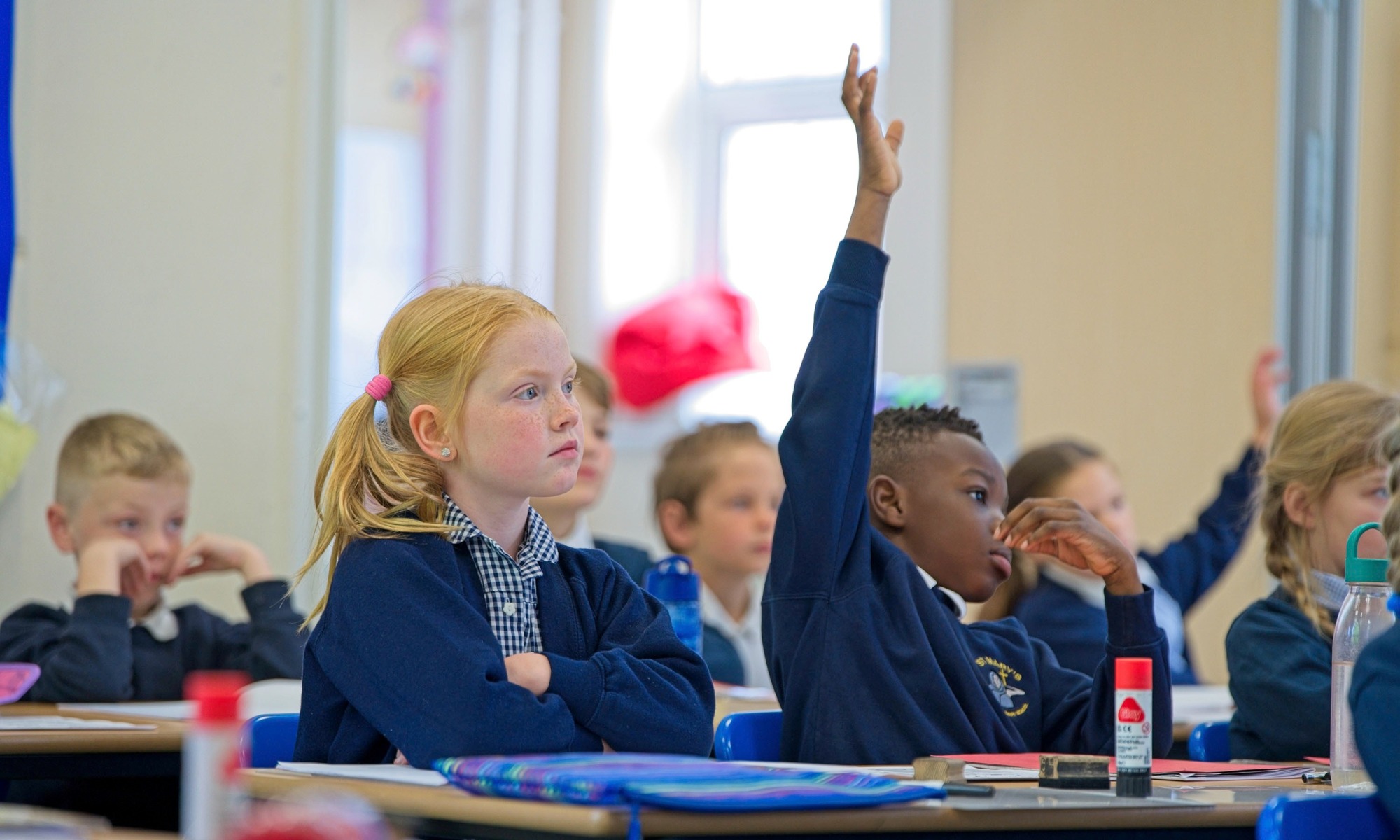 St Mary's Catholic Primary pupils in lesson