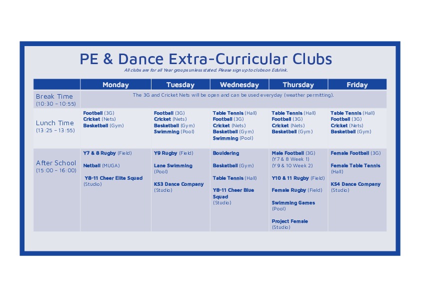 PHS PE & Dance Clubs