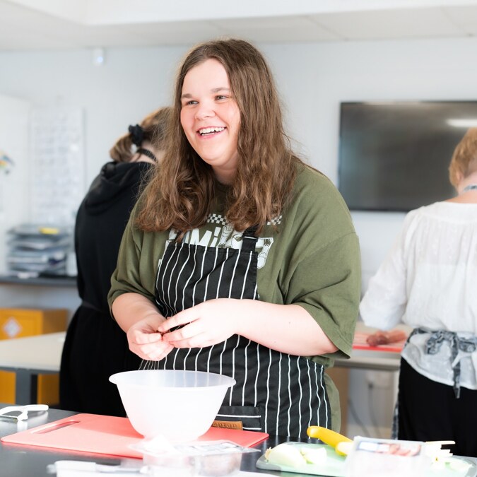 Robert Ogden School Student Cooking