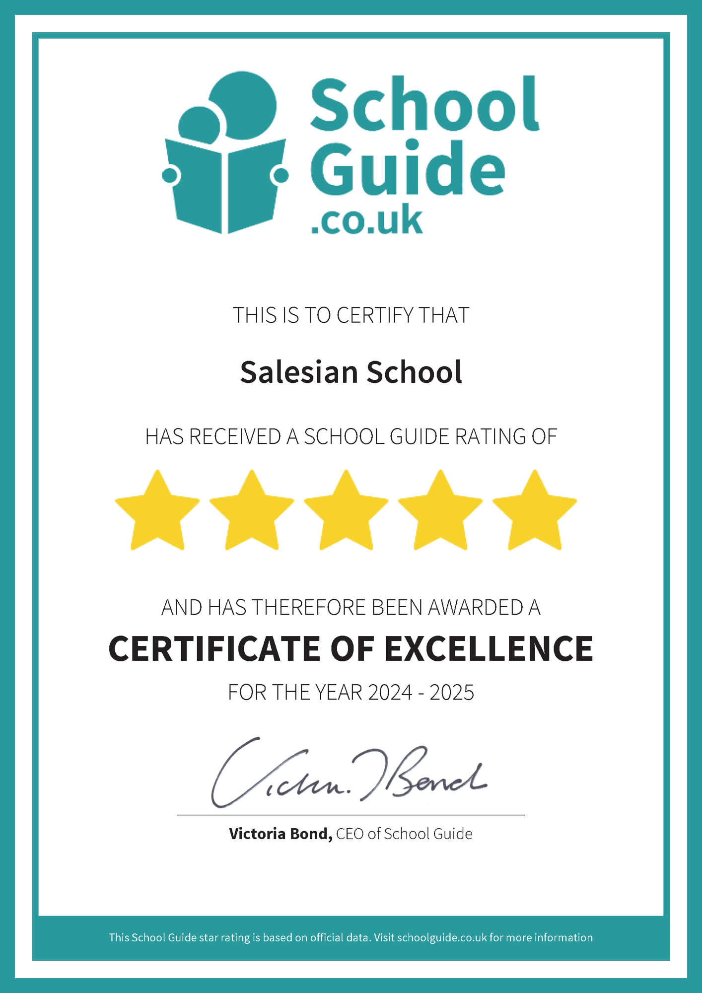 School Guide Certificate Salesian School 2024 25