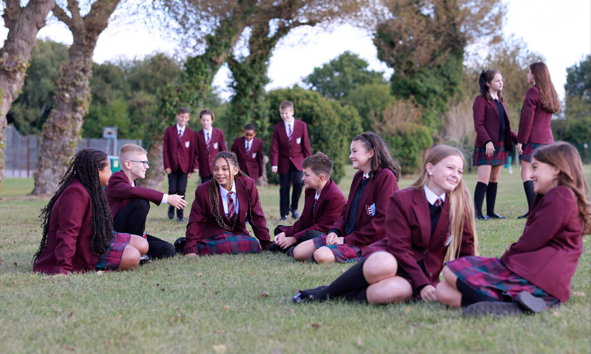 Students having discussions during lunch time