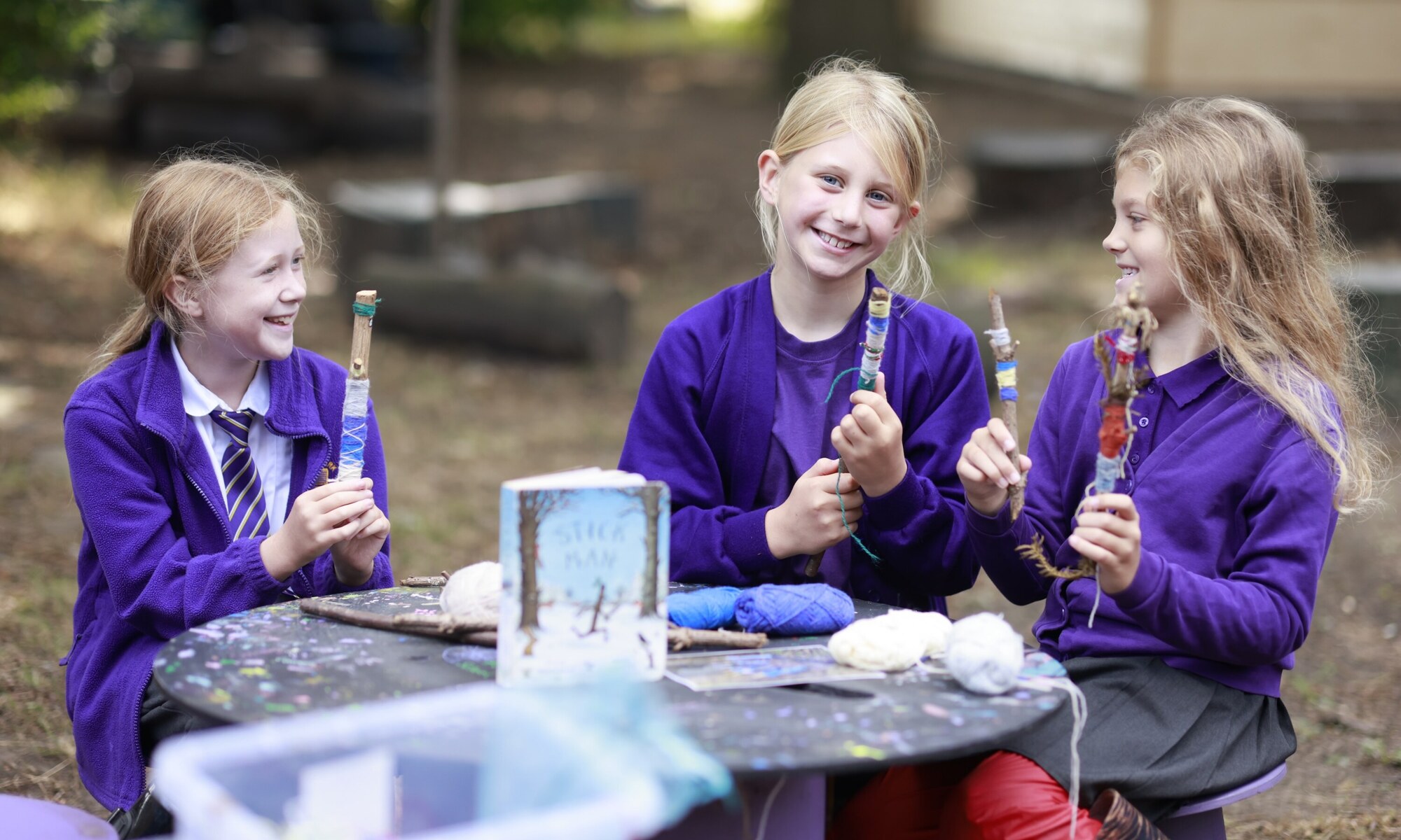 Holland Park Primary School - 3 pupils outdoors