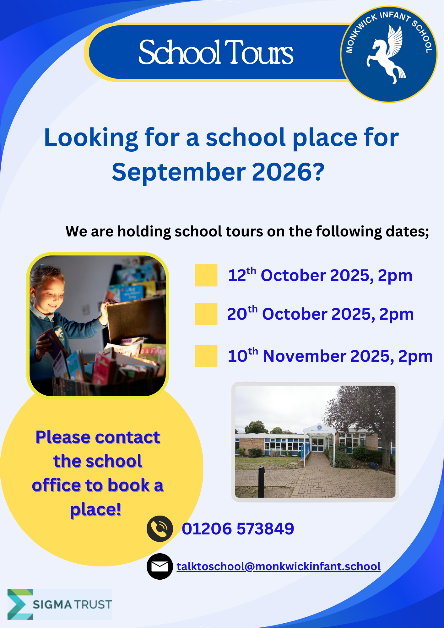 School Tours for Reception 2026 co hort