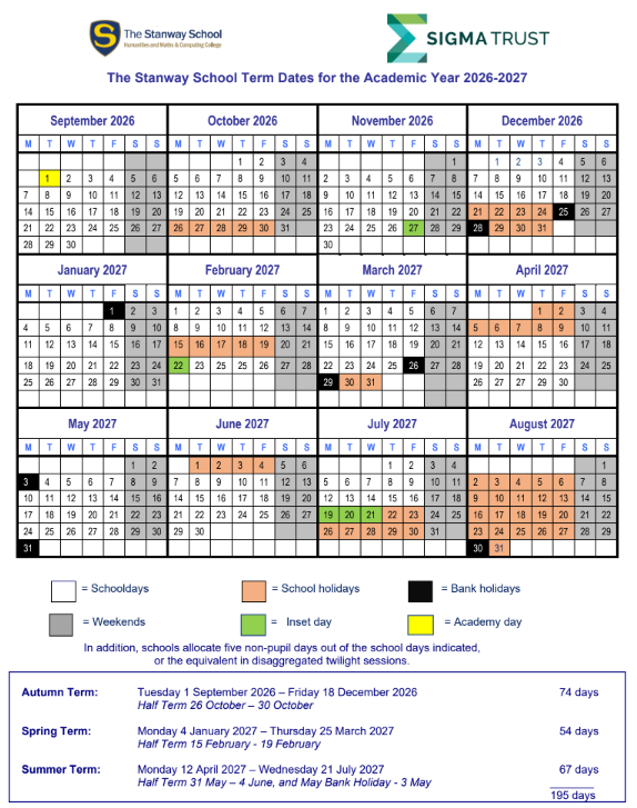 2026 27 term dates picture