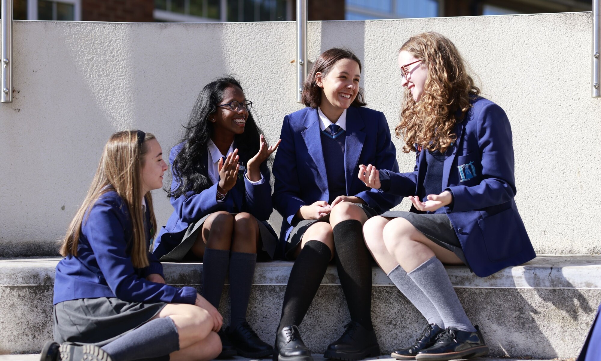 St Helena Students sitting outside