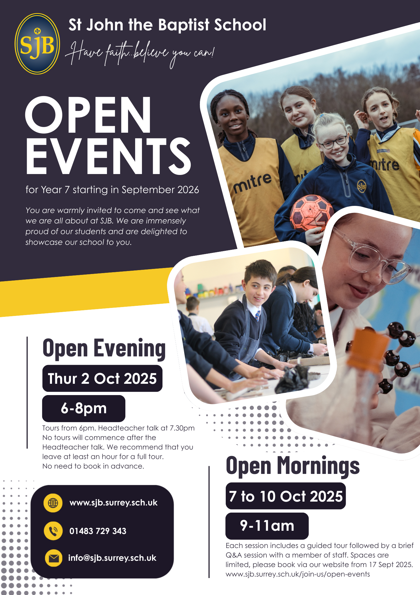 Open Evening Events   Yr 7 Entry 2026