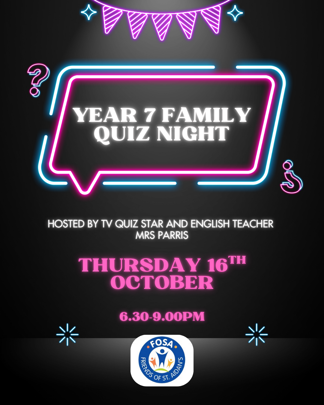 Fosa quiz night poster