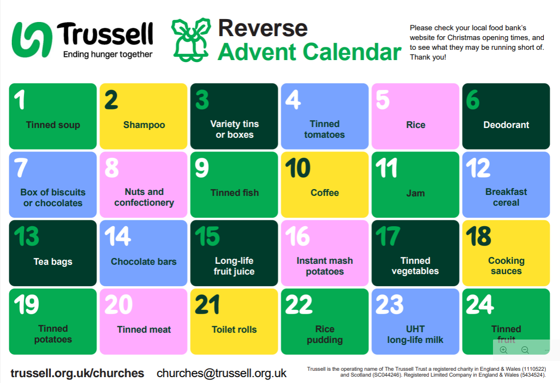 Reverse Advent Trussell Trust Image