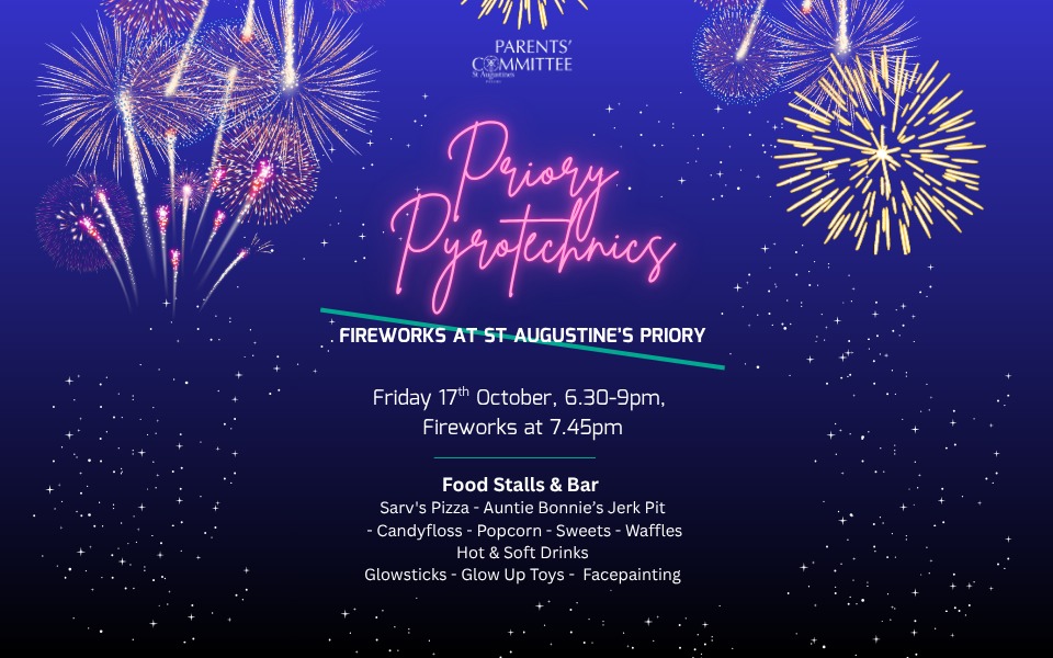Priory Pyrotechnics Friday 17th October 6.30pm
