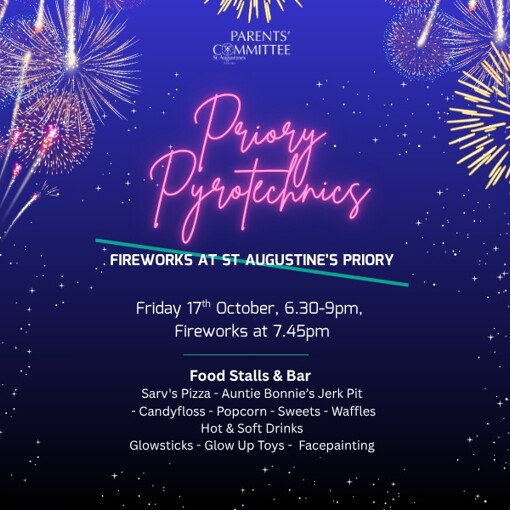 Priory Pyrotechnics Friday 17th October 6.30pm Image