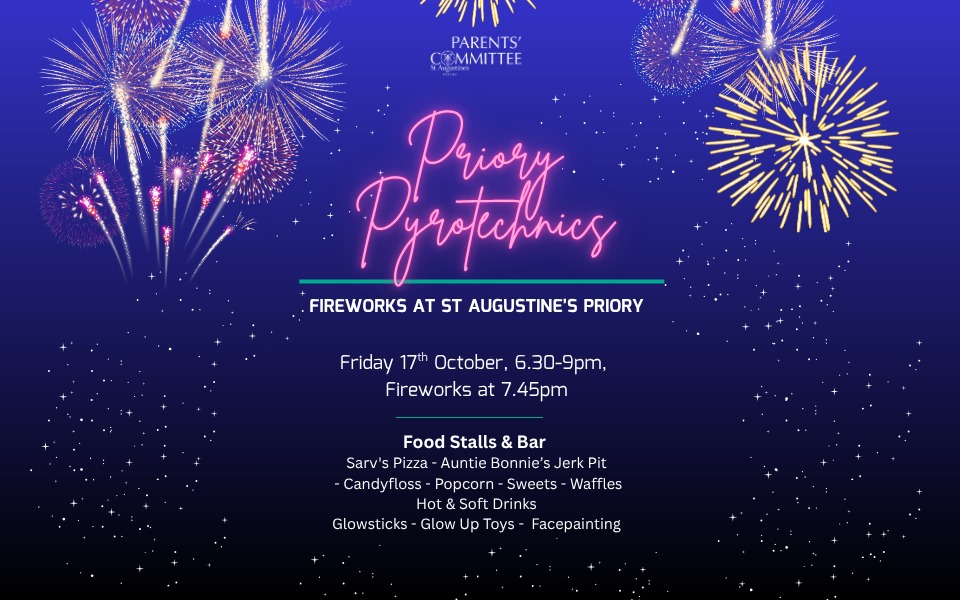 Priory Pyrotechnics Friday 17th October 6.30pm