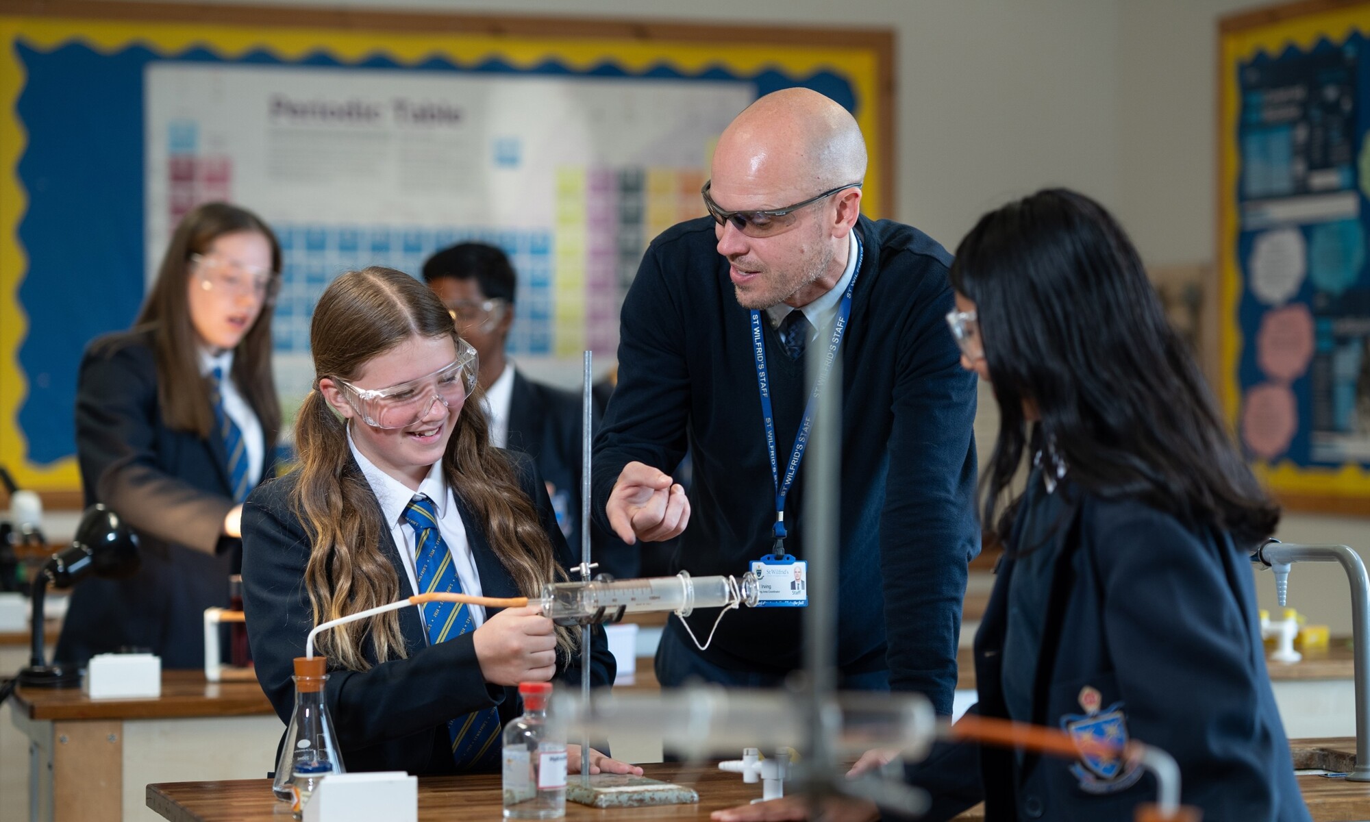 St Wilfrid's Church of England Academy - Students and teacher in science class