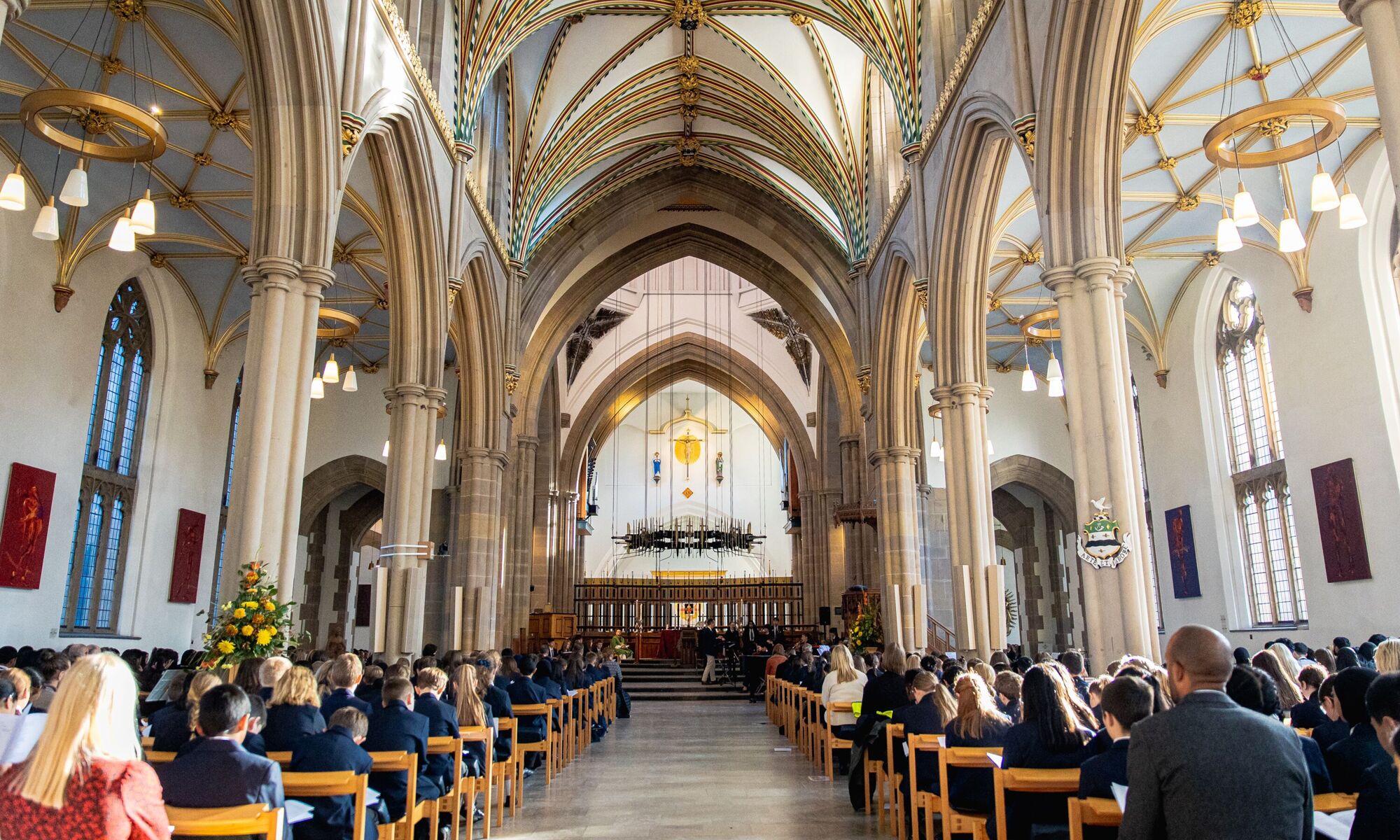 St Wilfrid's Church of England Academy - Students in class with mini boards