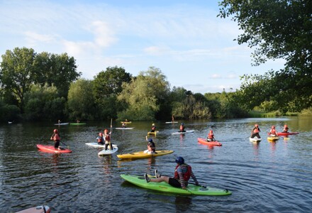Bournemouth park academy pupils on paddle boards