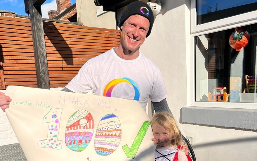 Mr Glover covers 100 miles for the National Autistic Society Image