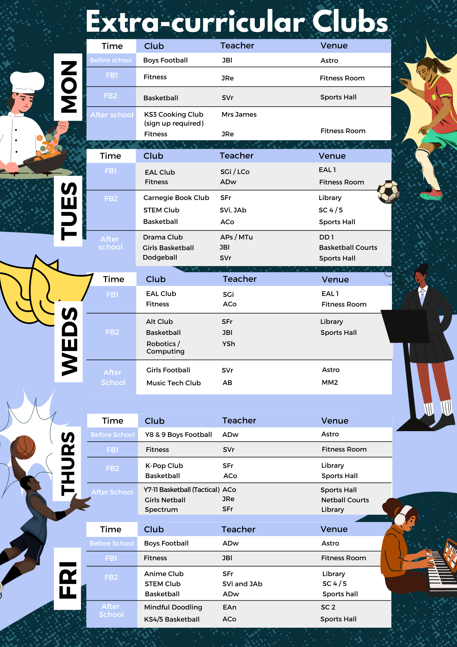 Extra curricular Clubs 2024 1