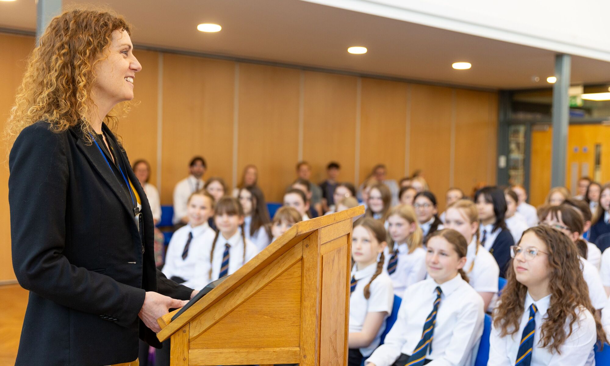 Mrs Dover in assembly